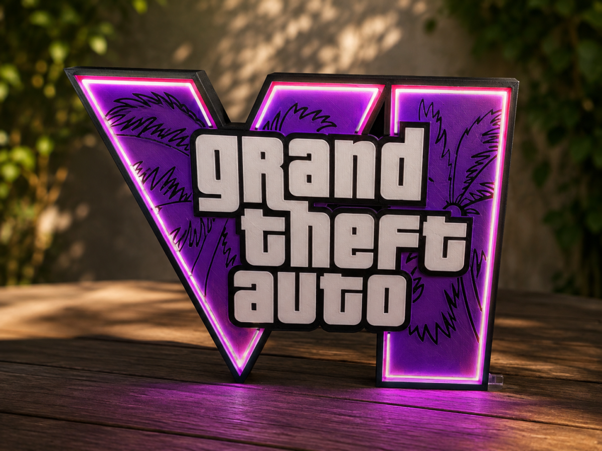 GTA 6 Temalı Neon LED Dekoratif Masaüstü Objesi
