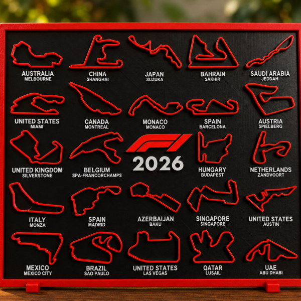 2026 Yarış Pistleri Haritası – Dekoratif Masaüstü Pano