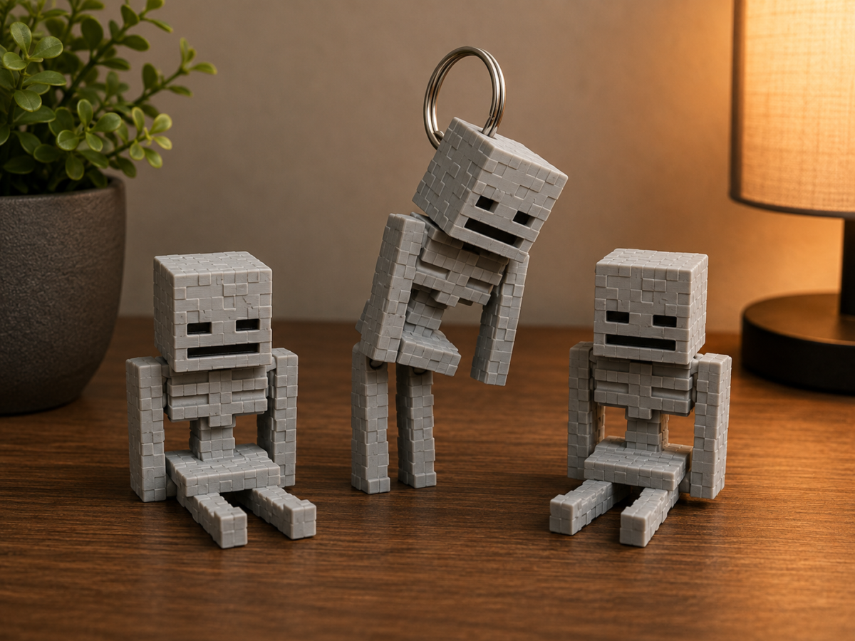 Minecraft Skeleton – Dekoratif Figür & Anahtarlık 4 Adet