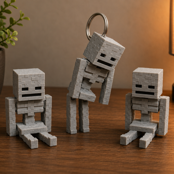 Minecraft Skeleton – Dekoratif Figür & Anahtarlık 4 Adet
