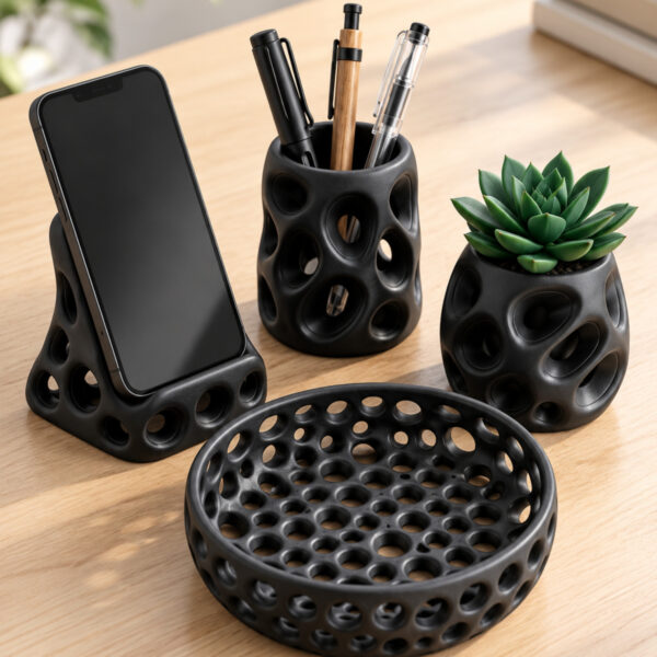 4'lü Modern Voronoi Masaüstü Organizer Seti