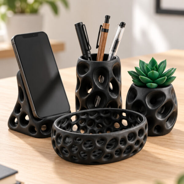 4'lü Modern Voronoi Masaüstü Organizer Seti