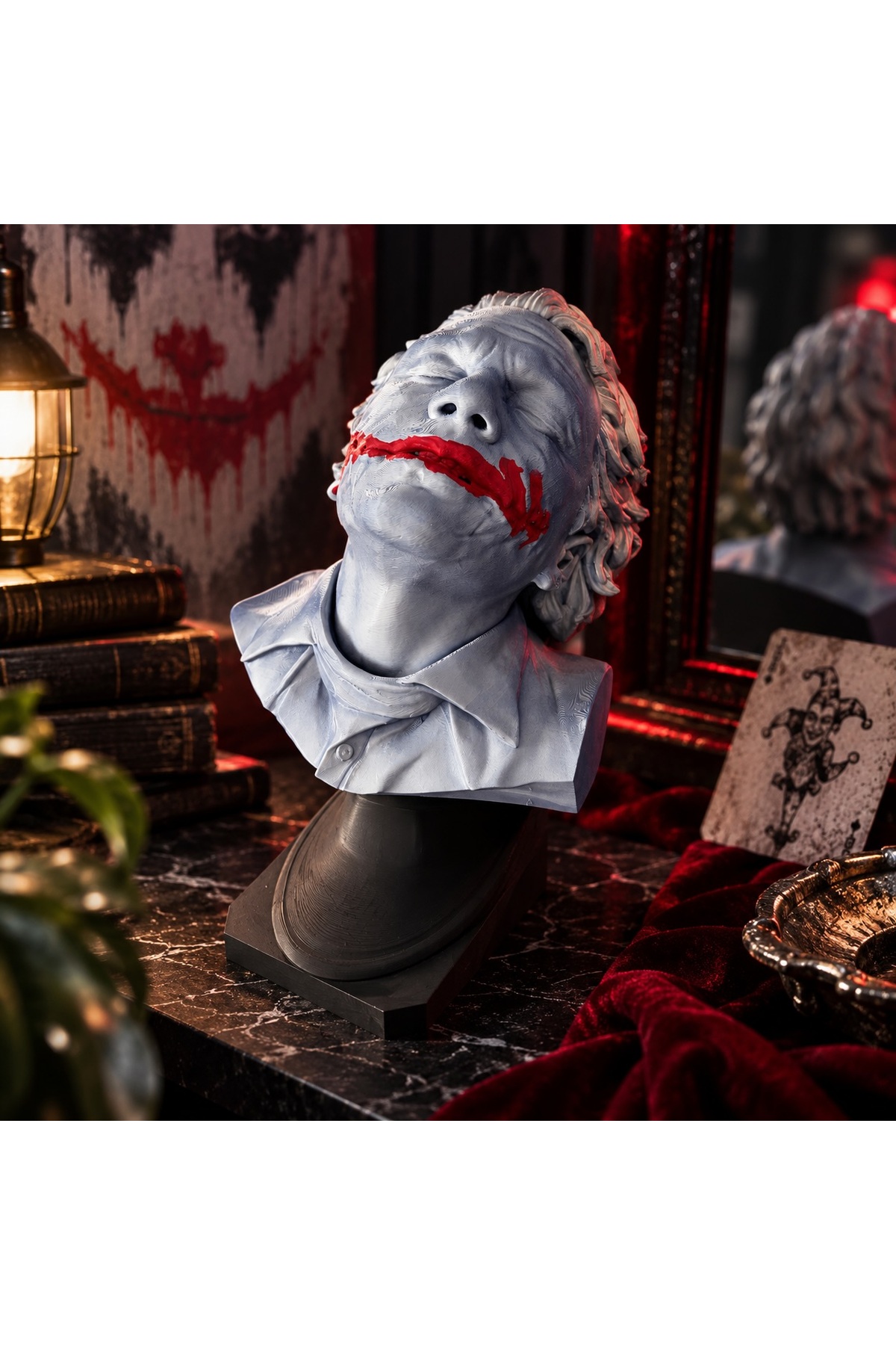 Joker Büst 3D Baskı Dekoratif Figür – Masaüstü Ev Ofis Dekoru