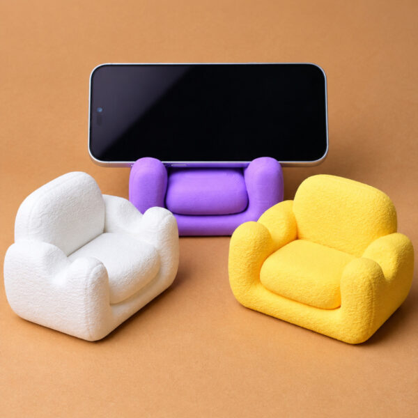 Mini Koltuk Telefon Tutucu – 3D Baskı Dekoratif Masaüstü Telefon Standı – Renk Seçenekli